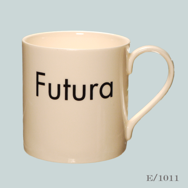 Futura font mug typography
