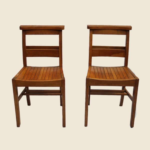Vintage wooden school chairs,