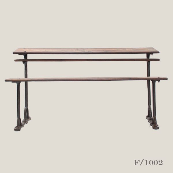vintage schhol desk and bench, vintage, wood, cast, iron, school, desk, bench,