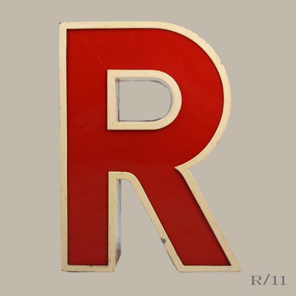 vintage letter light R red