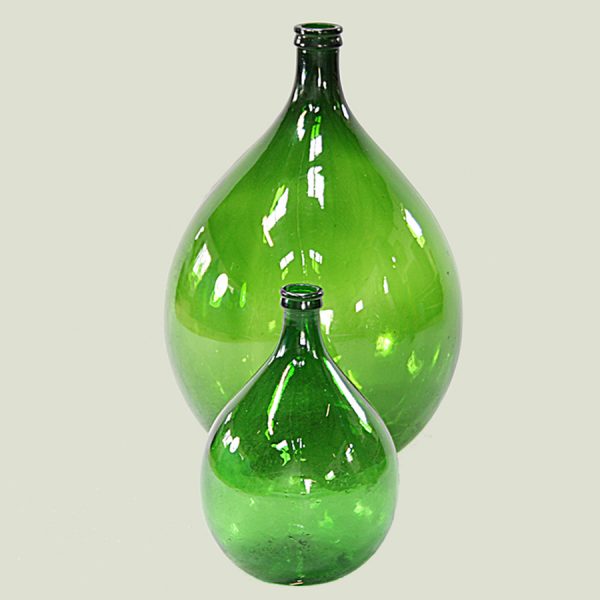 Vintage oversized green glass demijohn bottle carboy