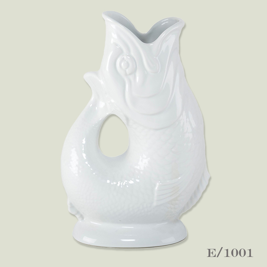 ceramic white gluggle jug Wade