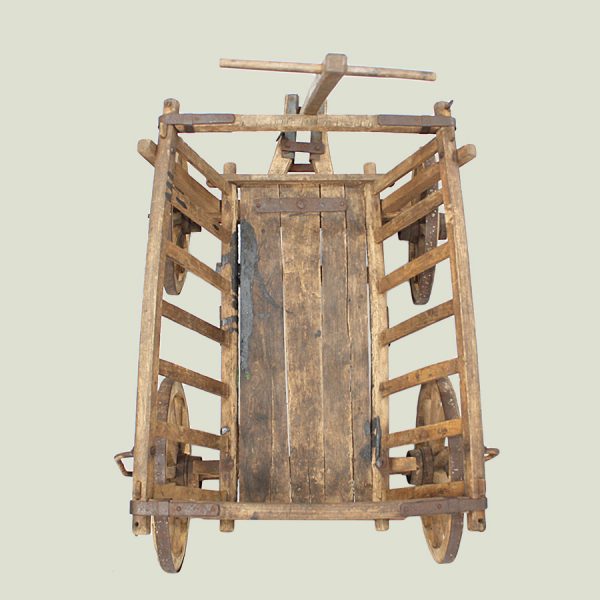 antique vintage wooden hand cart