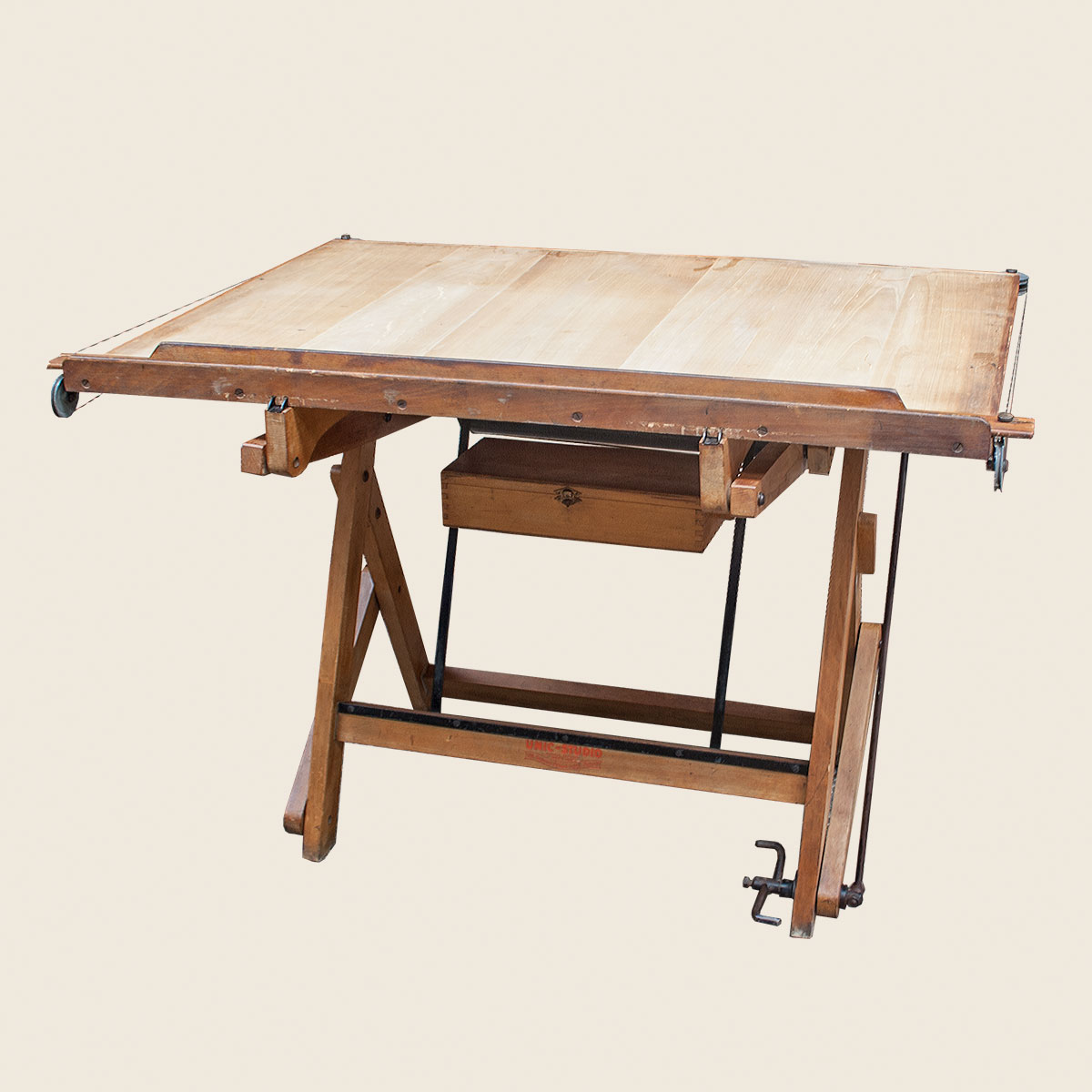 Vintage adjustable drawing table French