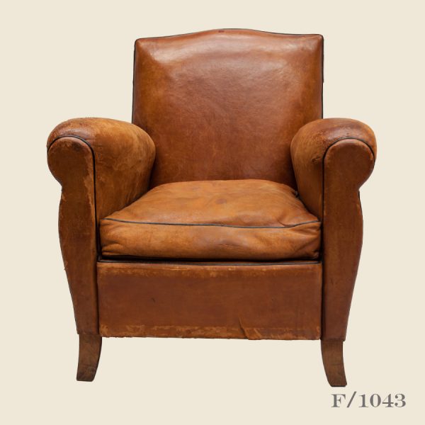 Vintage French Leather Club Armchair
