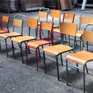 Vintage Industrial Stacking School Chairs