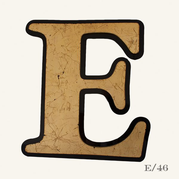 vintage reclaimed gold letter E