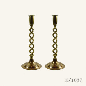 Pair Vintage Brass Barleytwist Candlesticks