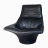 Vintage Mantis Black Leather Swivel Chair