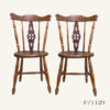 Pair Vintage Wooden Dining Chairs