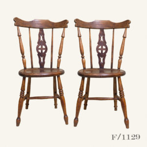 Pair Vintage Wooden Dining Chairs