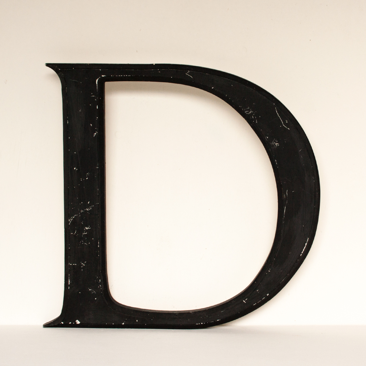 Reclaimed Black Resin Letter D - Vintage Matters