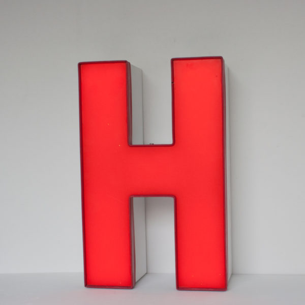 Reclaimed Red Letter Light H