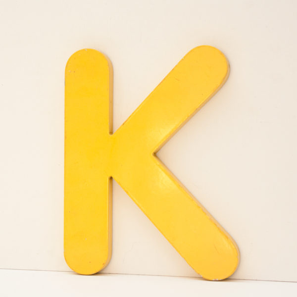 Reclaimed Yellow Resin Letter K