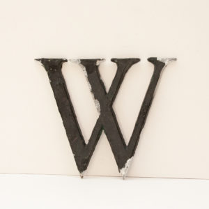 Reclaimed Small Black Metal Letter W