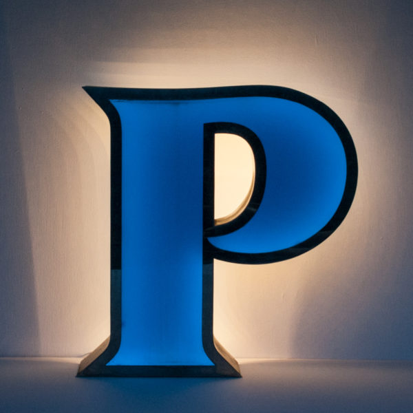 Reclaimed Blue Letter Light P