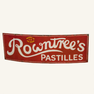 Vintage Rowntrees Chocolates Enamel Advertising Sign