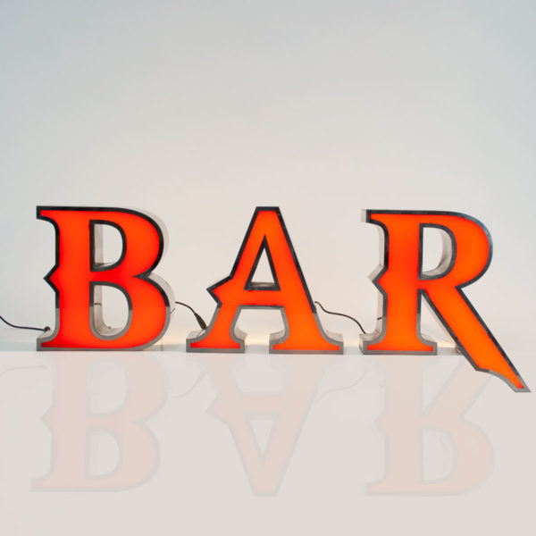 Reclaimed Letter Light Bar Sign