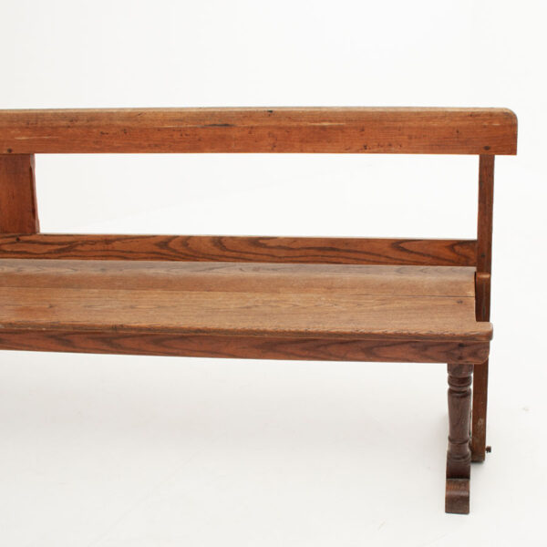 Large Vintage Solid Oak Reversible Bench