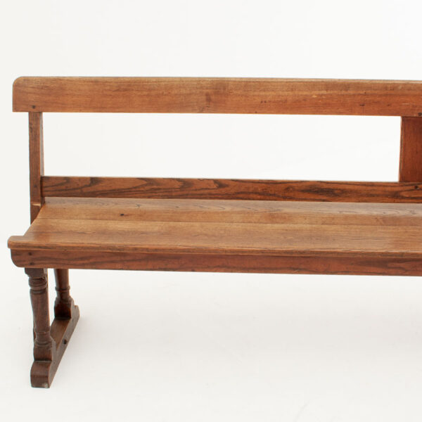 Large Vintage Solid Oak Reversible Bench