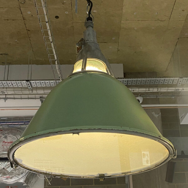 Extra Large Vintage Industrial Green Factory Light